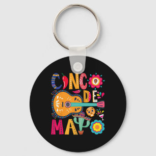 Cinco De Mayo Guitar Party Mexican Fiesta Happy 5 Key Ring