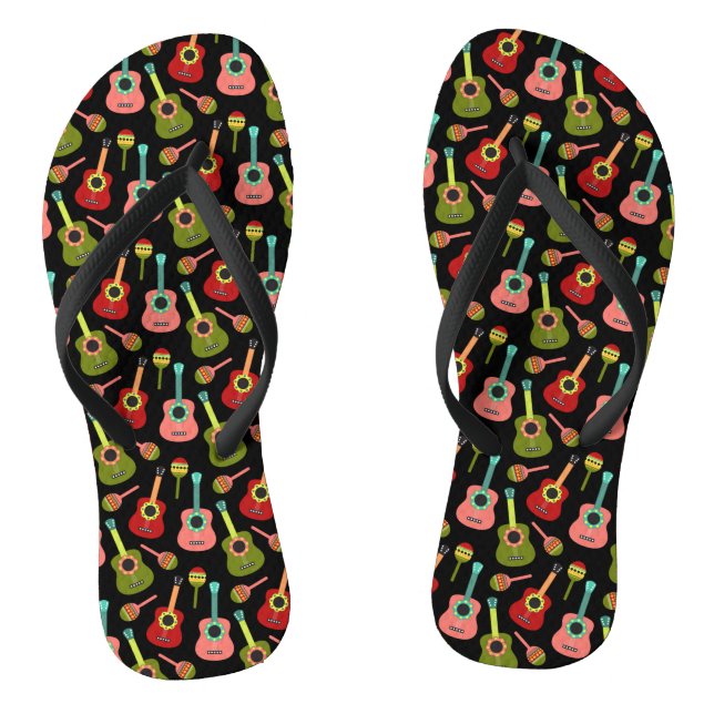 Cinco de Mayo Guitars Maracas Mexican Music Lover Flip Flops (Footbed)
