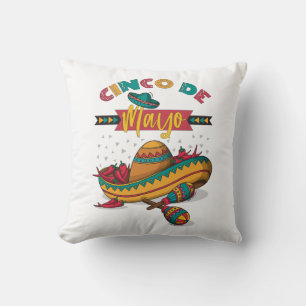 Cinco De Mayo Illustration, 1/2 Cushion