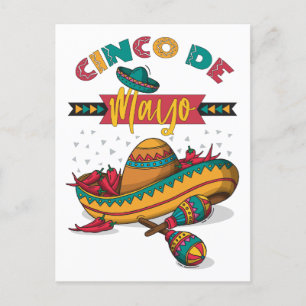 Cinco De Mayo Illustration, 1/2 Postcard