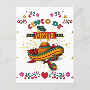 Cinco De Mayo Illustration, 2/2 Postcard