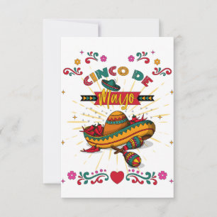 Cinco De Mayo Illustration, 2/2 RSVP Card