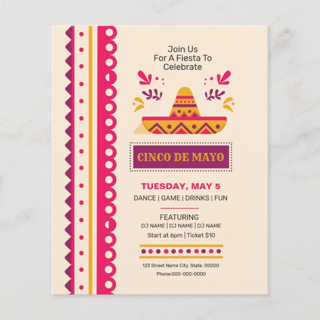 Cinco De Mayo Invitation flyer (Front)