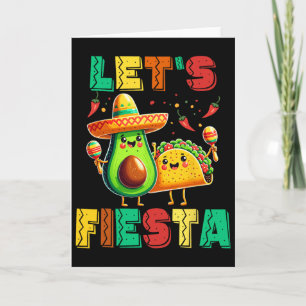 Cinco De Mayo Let's Fiesta Avocado And Tacos Cinco Card