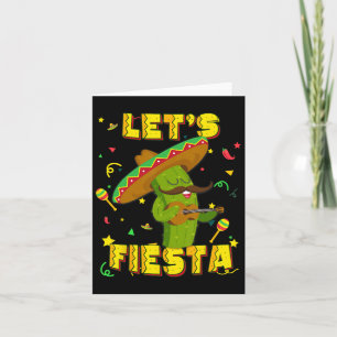 Cinco De Mayo Let's Fiesta Cactus Sombrero Hat Gif Card