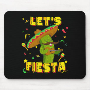 Cinco De Mayo Let's Fiesta Cactus Sombrero Hat Gif Mouse Mat