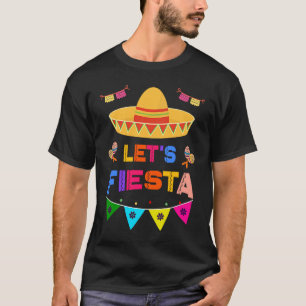Cinco De Mayo Let's Fiesta Cactus Sombrero Hat T-Shirt