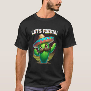 Cinco de Mayo Let's Fiesta Dabbing Cactus Moustach T-Shirt