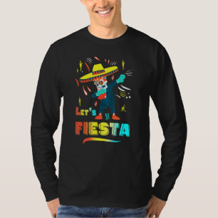 Cinco De Mayo Lets Fiesta Dabbing Skeleton Sombrer T-Shirt
