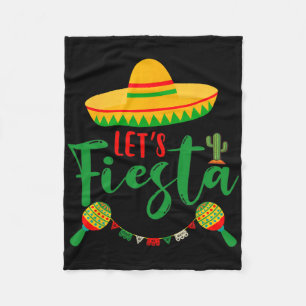 Cinco De Mayo Let's Fiesta Mexican Party Cinco De Fleece Blanket