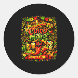 Cinco de mayo let's fiesta mexican party cinco deC Classic Round Sticker