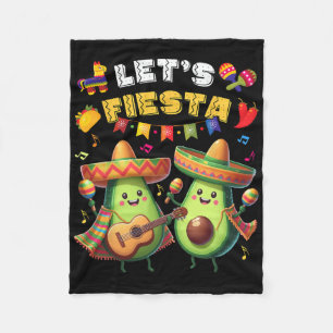 Cinco De Mayo Let's Fiesta Poncho Avocado Boys Gir Fleece Blanket