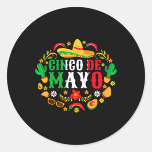 Cinco De Mayo Lets Fiesta Squad 5 De Mayo Mexican Classic Round Sticker
