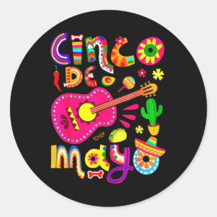 Cinco De Mayo Lets Fiesta Squad 5 De Mayo Mexican Classic Round Sticker