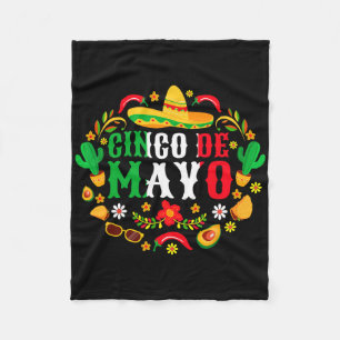 Cinco De Mayo Lets Fiesta Squad 5 De Mayo Mexican Fleece Blanket