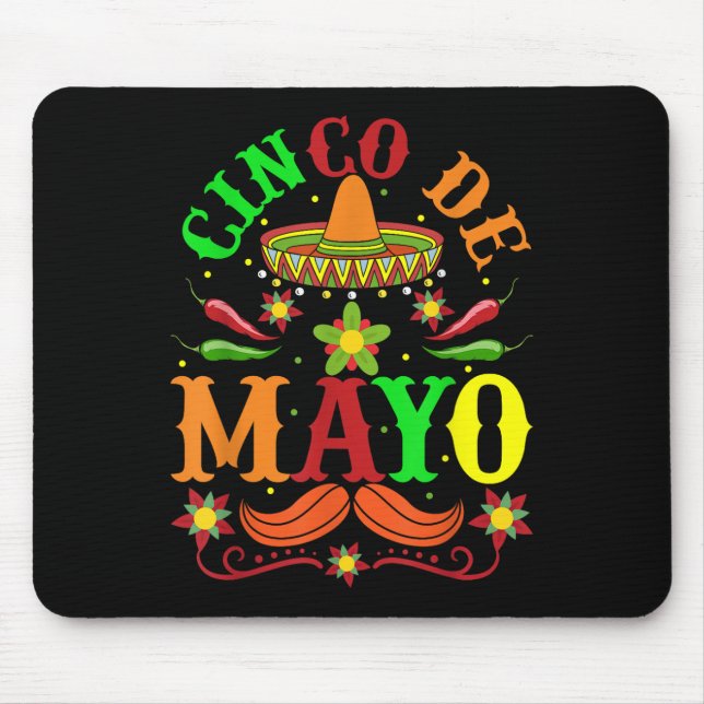 Cinco De Mayo Lets Fiesta Squad 5 De Mayo Mexican  Mouse Mat (Front)
