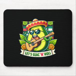 Cinco De Mayo Let's Guac n' Roll! Avocado Guitaris Mouse Mat