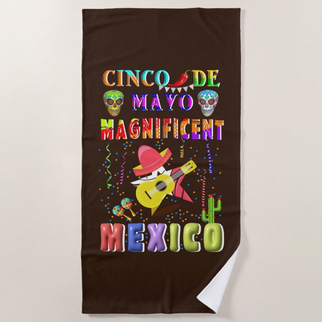 Cinco de Mayo Magnificent Mexico Beach Towel (Front)