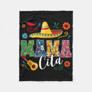 Cinco De Mayo Mamacita Flower Mama Cita Mexican  Fleece Blanket