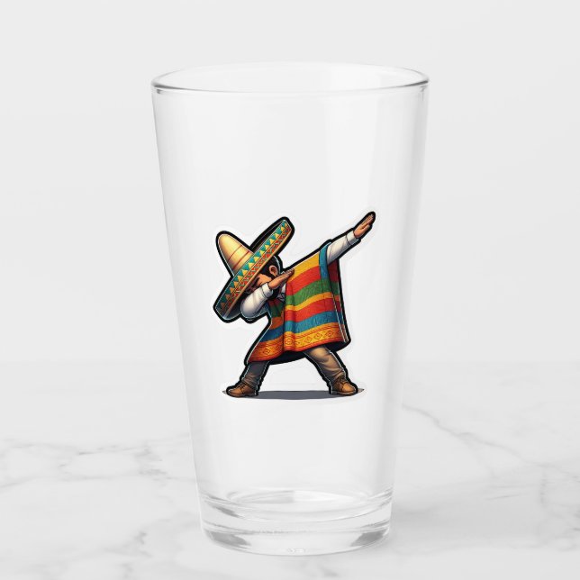 Cinco de Mayo Man Glass (Front)