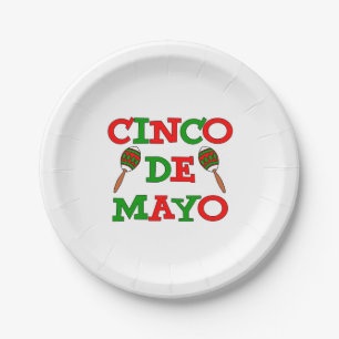 Cinco De Mayo Maracas Paper Plate