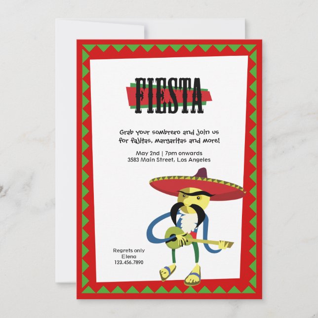 Cinco de Mayo Mariachi Fiesta Invitation (Front)