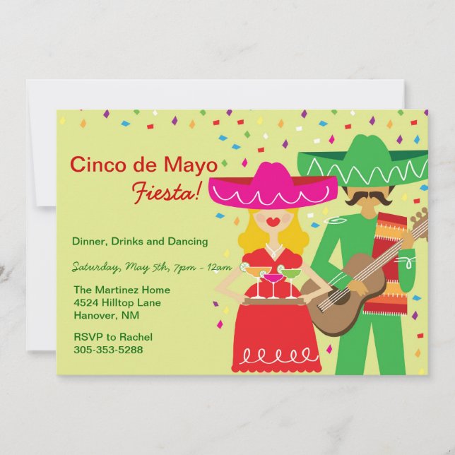 Cinco de Mayo Mariachi Invitations (Front)