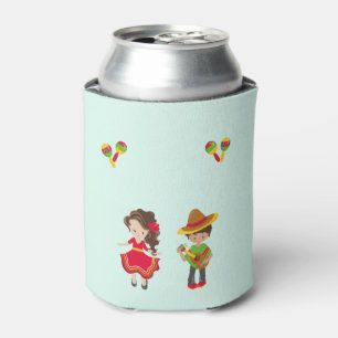 Cinco De Mayo Mariachi Music Dancing Cactus Custom Can Cooler