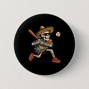 Cinco De Mayo Mariachi Skeleton Sell Mexican Sombr 6 Cm Round Badge