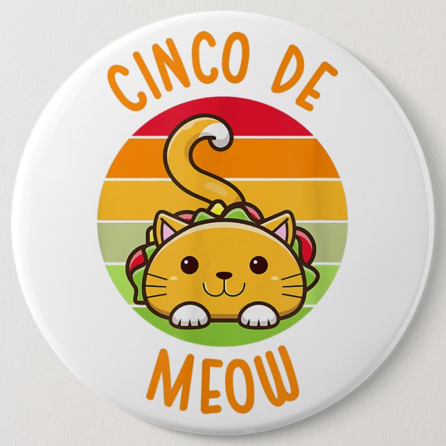 Cinco de Mayo Meow Cat Lover Mexican May 5 Holiday 6 Cm Round Badge (Front)