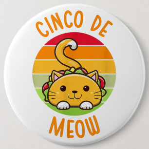 Cinco de Mayo Meow Cat Lover Mexican May 5 Holiday 6 Cm Round Badge