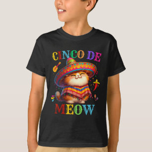 Cinco De Mayo Meow Cute Cat Lover Let's Fiesta Mex T-Shirt