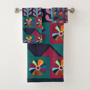 Cinco De Mayo Mexican Art Pattern  Bath Towel Set