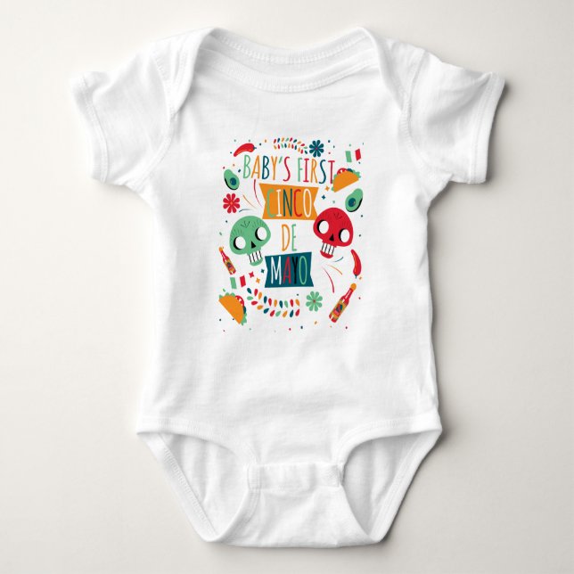 Cinco De Mayo Mexican Baby Bodysuit (Front)