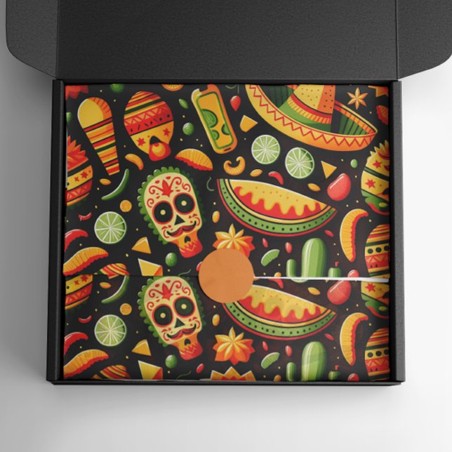 Cinco de Mayo. Mexican bright cartoon pattern  Tissue Paper (Creator Uploaded)