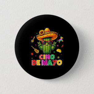 Cinco de mayo mexican cactus funny lets fiestaCinc 6 Cm Round Badge