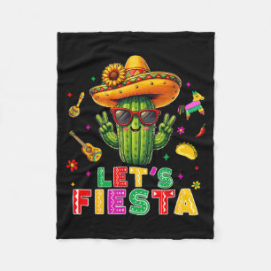Cinco de mayo mexican cactus funny lets fiestaCinc Fleece Blanket
