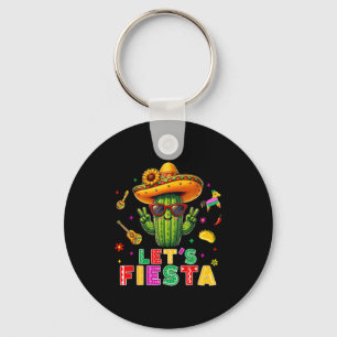 Cinco de mayo mexican cactus funny lets fiestaCinc Key Ring