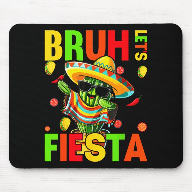 Cinco de mayo mexican cactus funny lets fiestaCinc Mouse Mat (Front)