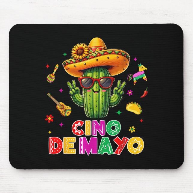Cinco de mayo mexican cactus funny lets fiestaCinc Mouse Mat (Front)