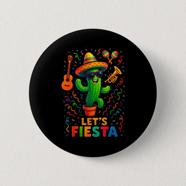 Cinco de mayo mexican cactus party funny letsCinco 6 Cm Round Badge (Front)