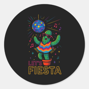 Cinco de mayo mexican cactus party funny letsCinco Classic Round Sticker
