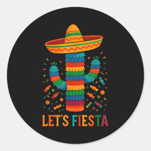 Cinco de mayo mexican cactus party funny letsCinco Classic Round Sticker