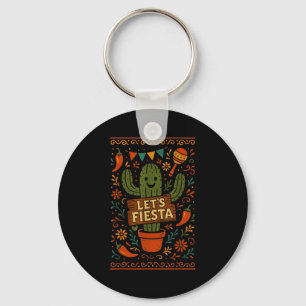 Cinco de mayo mexican cactus party funny letsCinco Key Ring