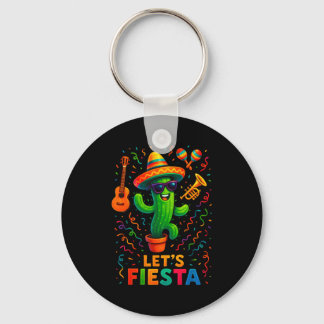 Cinco de mayo mexican cactus party funny letsCinco Key Ring