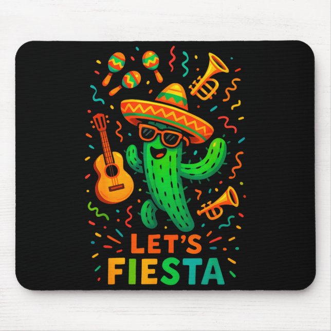 Cinco de mayo mexican cactus party funny letsCinco Mouse Mat (Front)