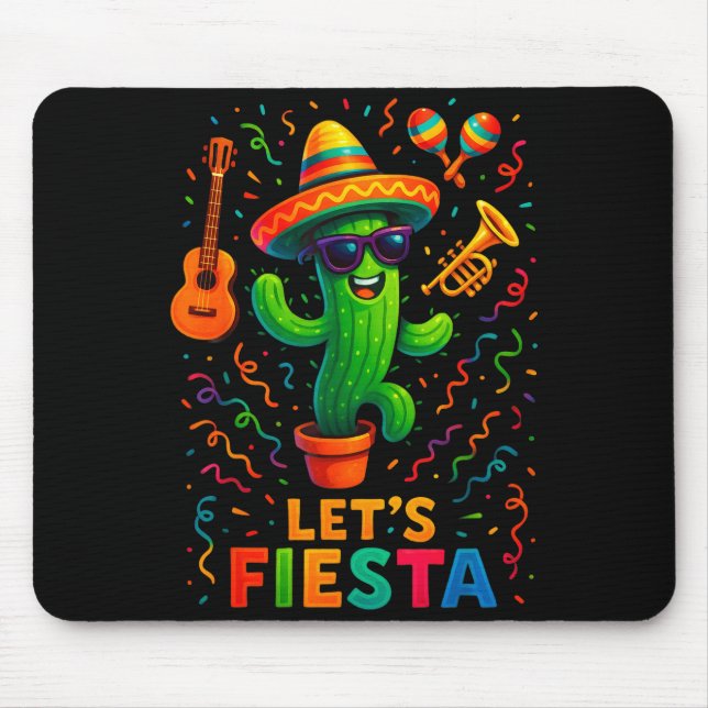 Cinco de mayo mexican cactus party funny letsCinco Mouse Mat (Front)