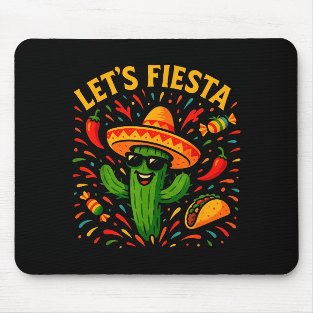Cinco de mayo mexican cactus party funny letsCinco Mouse Mat (Front)