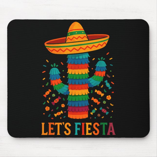 Cinco de mayo mexican cactus party funny letsCinco Mouse Mat (Front)