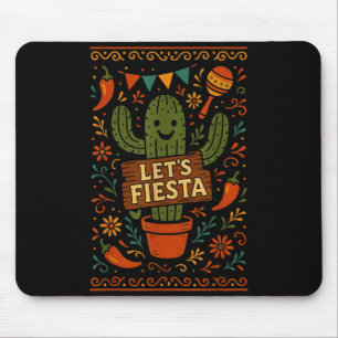 Cinco de mayo mexican cactus party funny letsCinco Mouse Mat